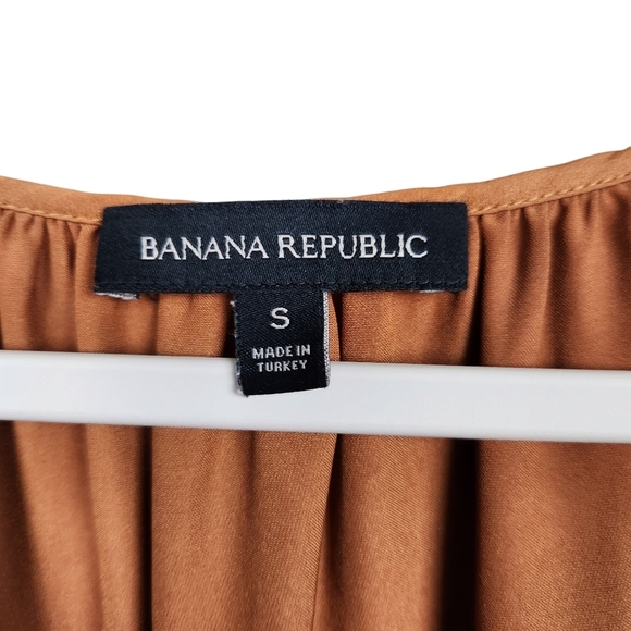 Banana Republic Satin Tiered Swing Boho Dress Caramel Copper Women's Size Small - Picture 7 of 7